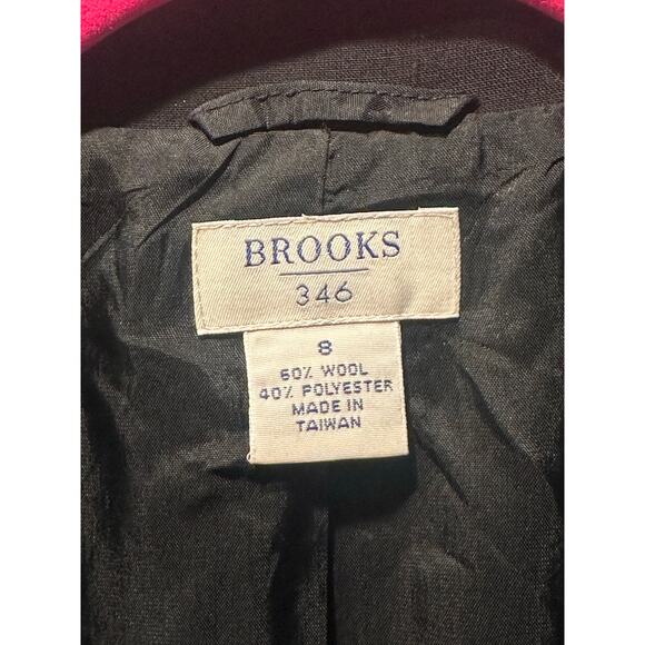 Brooks 346 Women’s Size 8 Blazer Suit Jacket Wool Blend Solid Black Business - Picture 7 of 7